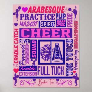 Poster Typographie violette des filles