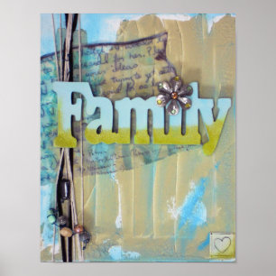 Poster Typography Family Mixed Media Art Print