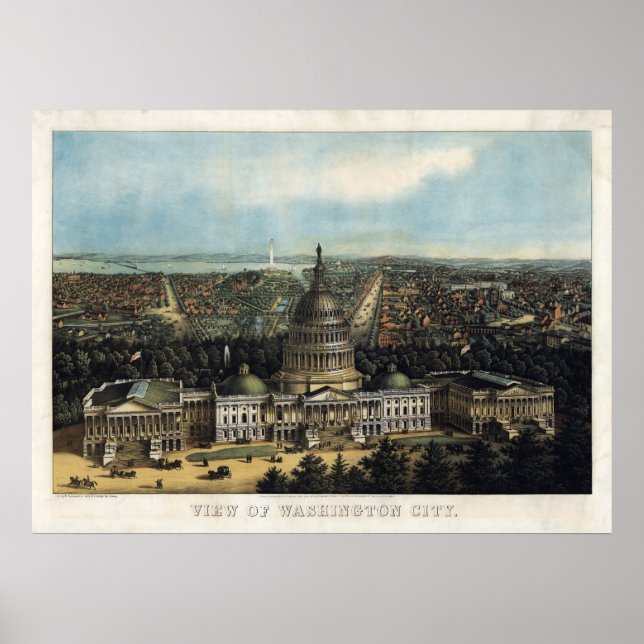 Poster U.S. Capitol, 1871 (Sachse) BigMapBlog.com (Devant)