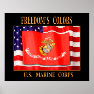 Poster U.S. Marine Corps 20" x 16" copie