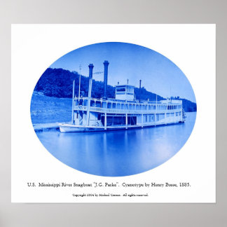 Poster U.S. Mississippi River Snagboat "J.G. Parke" 1885