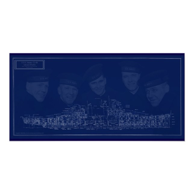 Poster U.S.S. Juneau Blueprint (Devant)