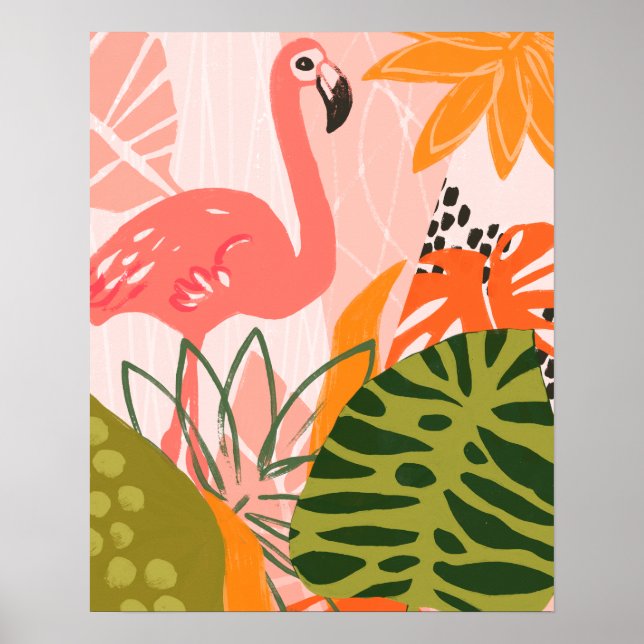 Poster UA Flamant rose Jungle II (Devant)