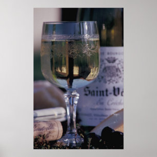 Poster UE, France, Chablis, Vin local