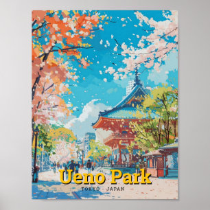 Poster Ueno Park Tokyo Vintage voyage du Japon