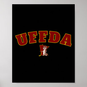 Poster Uff-da carte de l'État du Minnesota graphique de l