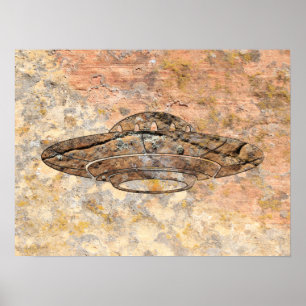 Poster UFO Petroglyph - Talking Canyons, Nouveau-Mexique