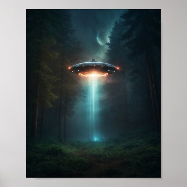 Poster UFO SCI FI Wall Art Poster Alien (Devant)