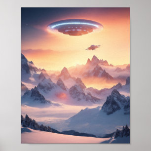 Poster UFO SCI FI Wall Art Poster Alien