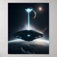 Poster UFO SCI FI Wall Art Poster Alien