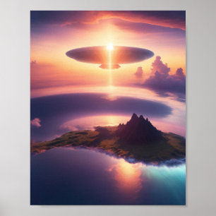 Poster UFO SCI FI Wall Art Poster Alien