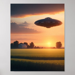 Poster UFO SCI FI Wall Art Poster Alien
