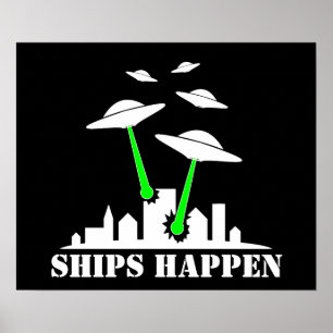 Poster UFO Ships Happen