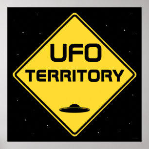 Poster UFO territory Road Sign