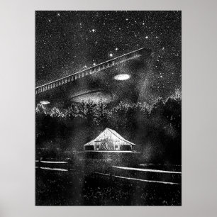 Poster UFO TRB Triangle Alien spatial Hommes femmes