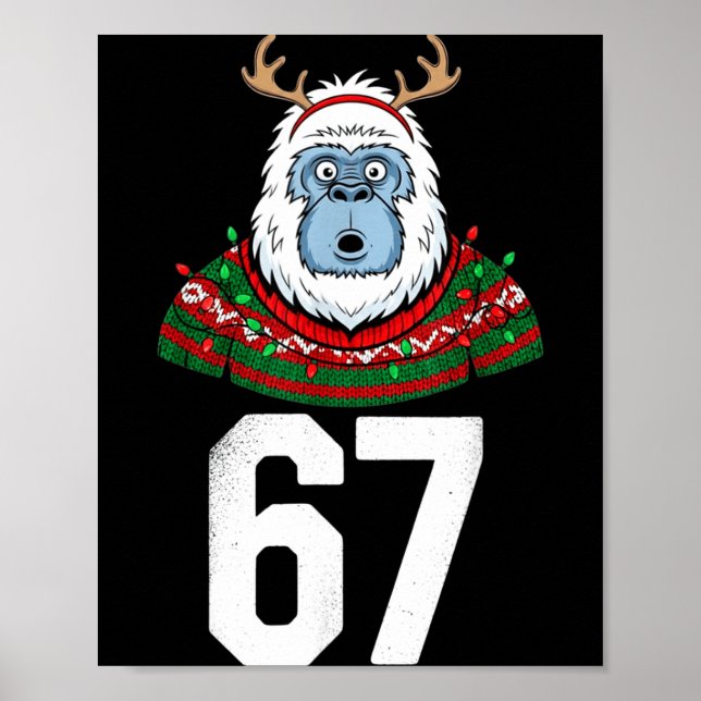 Poster Ugly Christmas Sweater Yeti Gorilla Reindeer 67  (Devant)
