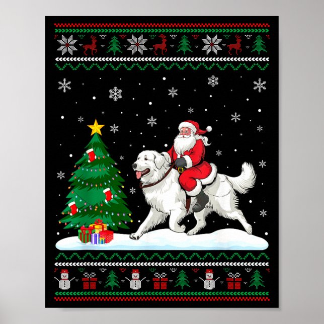 Poster Ugly Christmas Tree Lights Santa Riding Great Pyre (Devant)