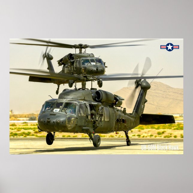 POSTER UH-60M NOIR HAWK (Devant)