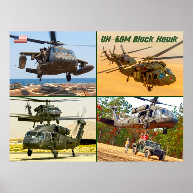 POSTER UH-60M NOIR HAWK (Devant)