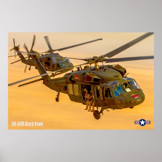 POSTER UH-60M NOIR HAWK (Devant)