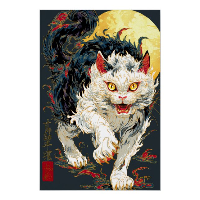 Poster Ukiyo-e Cat | Impression d'art japonais (Devant)