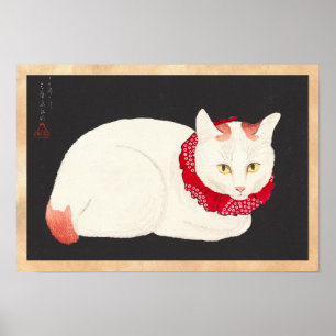 Poster ukiyo-e de portrait de chat de nekko de tama de