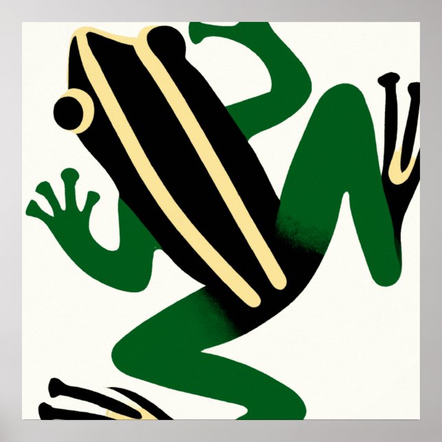 Poster Ukiyo-E Style japonais Art Grenouille asiatique (Devant)