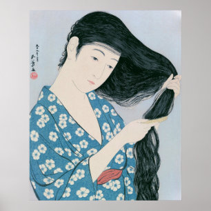 Poster Ukiyoe [Goyo] Peignage des cheveux (XL)
