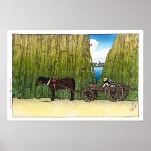 Poster ukiyoe - hasui - C08 - Au bord de la rivière Sumi
