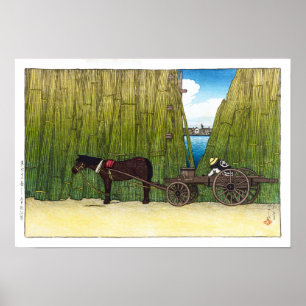 Poster Ukiyoe - hasui - C08 - Par le fleuve Sumida Aroun.