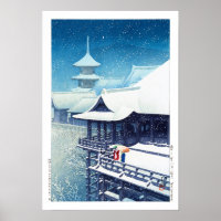 ukiyoe - hasui - m07 - Neige du printemps -