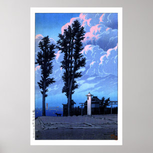 Poster Ukiyoe hasui n14 Kanda Myojin Sanctuaire Precent