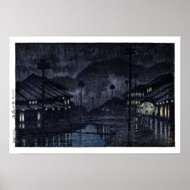 Poster ukiyoe hasui n18 Kinosaki, Tajima (Devant)