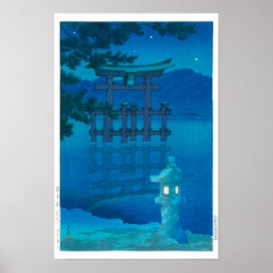 Poster ukiyoe - hasui - N°10 Nuit étoilée (Miyagima) -