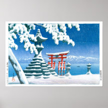 ukiyoe - hasui - N°4 Neige à Itsukushima -