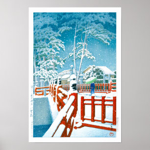 Poster Ukiyoe - hasui - No.24 Pont Yakumo le Nagata ...