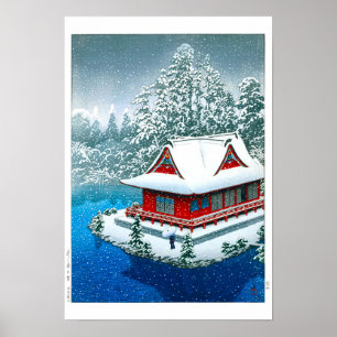 Poster Ukiyoe - hasui - No.26 Neige au parc Inokashira -