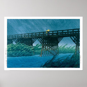 Poster ukiyoe - hasui - No.35 Soirée douche à Imai ...