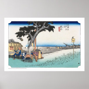 Poster ukiyoe - Hiroshige - No.27 Fukuroi -