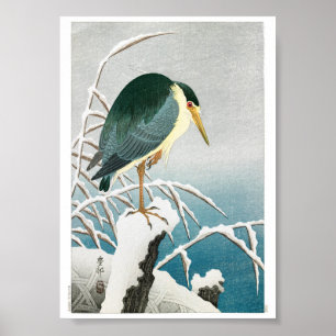 Poster Ukiyoe [Koson] Bihoreau à tête noire …(XS)