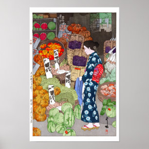 Poster ukiyoe - Yoshida - 16 - Honest Greengrocery, Nezu