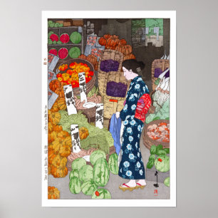 Poster ukiyoe - Yoshida - 16 - Honest Greengrocery, Nezu 