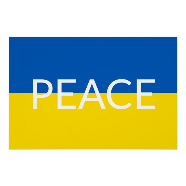 Poster Ukraine bleu paix jaune drapeau de texte personnal (Devant)