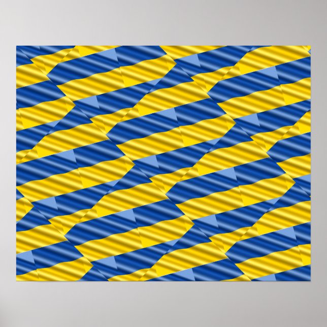 Poster Ukraine bleue et jaune Inspiration de la paix anti (Devant)