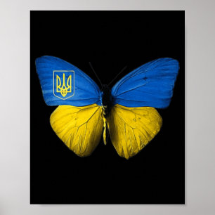Poster Ukraine Butterfly Ukraine Ukrainien Drapeau Amour