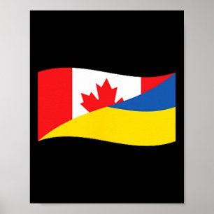 Poster Ukraine Canada Drapeau Double Unité Patriotique Cr