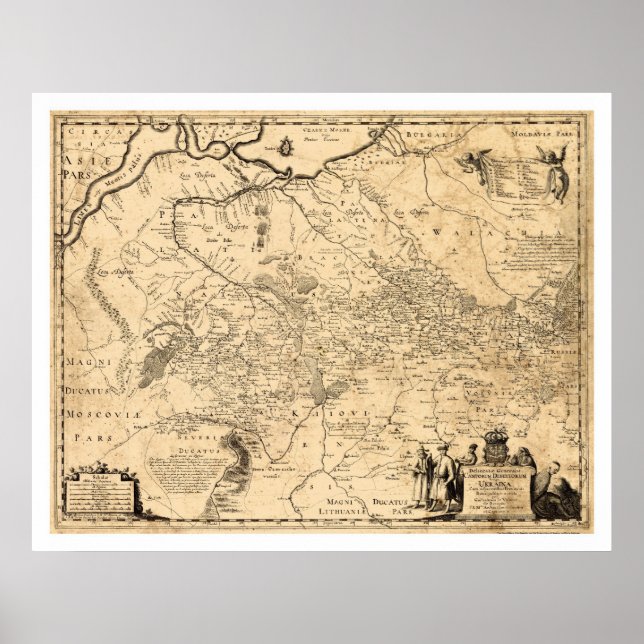 Poster Ukraine Carte précoce 1648 (Devant)