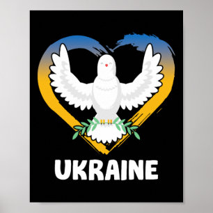 Poster Ukraine Cosaque ukrainien Kiev Patrie Cœur Colombe