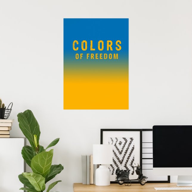 Poster Ukraine, couleurs de la liberté (Bureau à domicile)