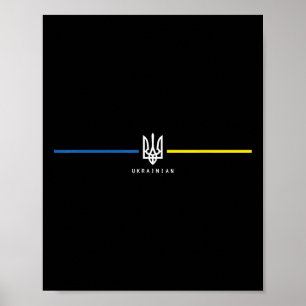 Poster Ukraine Drapeau Ukrainien Zelensky Tryzub Militair